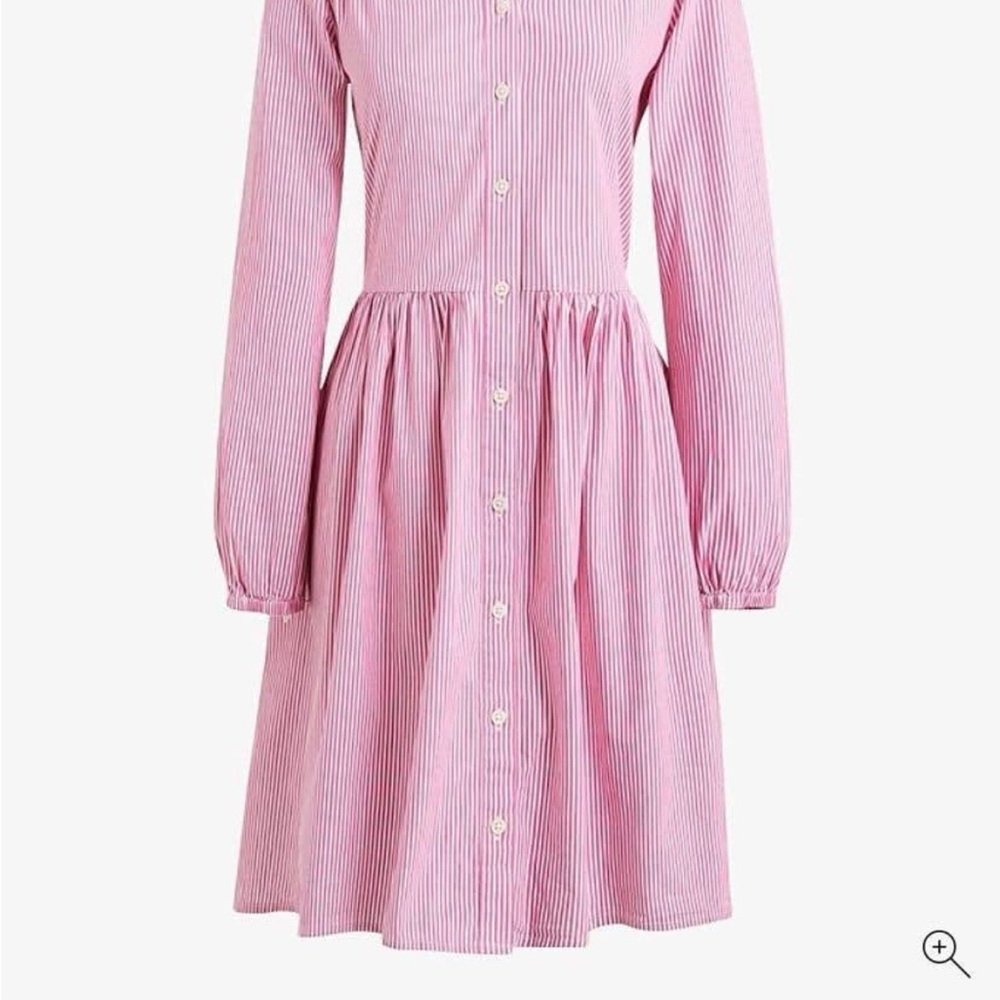 J. Crew Pink and White Striped shirt Dress